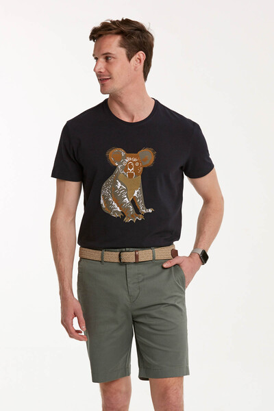 VOLTAJ - Мужская футболка с круглым вырезом и принтом коалы (1)