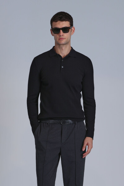 Aden Men's Sweater Black - LUFIAN