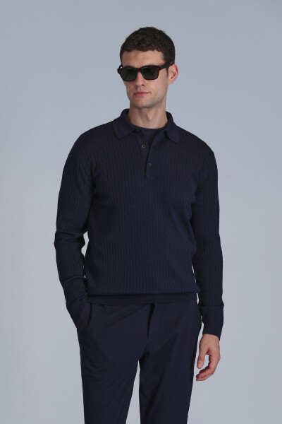Aden Men's Sweater Navy Blue - LUFIAN