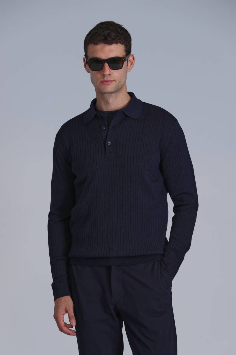 Aden Men's Sweater Navy Blue - 3