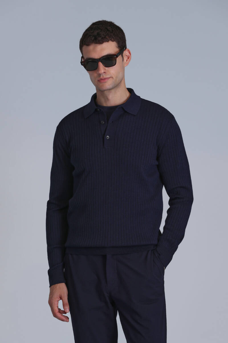 Aden Men's Sweater Navy Blue - 5