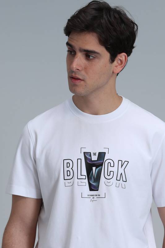 Adrıan Modern Grafik T- Shirt Beyaz - 5