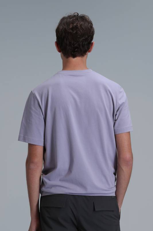 Adrıan Modern Graphic T-Shirt Dark Lilac - 6