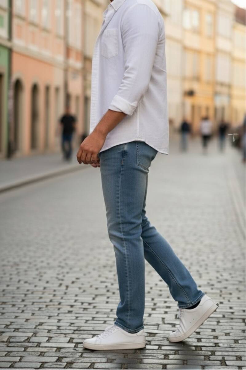 Adrian Slim Fit Kot Pantolon Mavi - 3