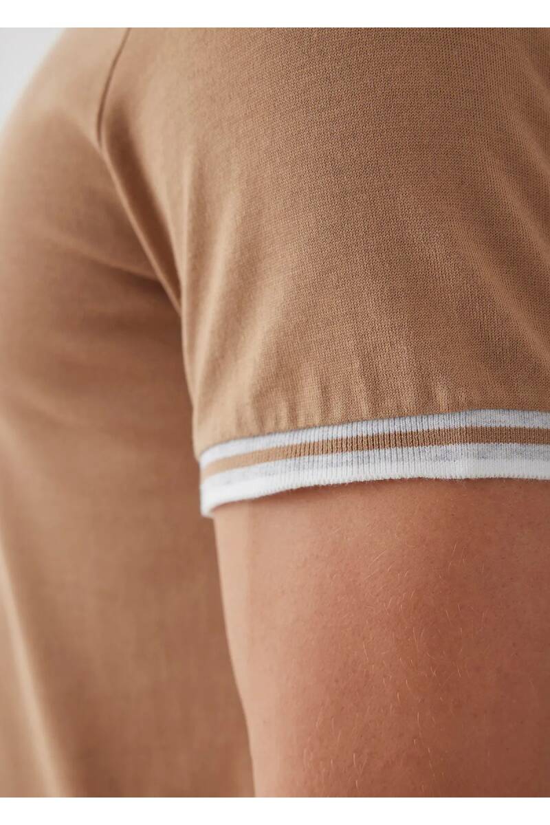 Alfriston Camel Color Stripe Detailed Knitwear - 4