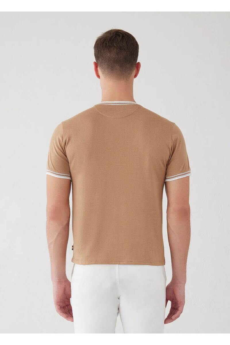 Alfriston Camel Renk Çizgi Detaylı Triko - 5