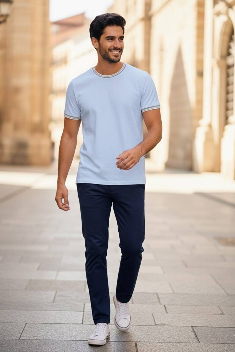 Alfriston Indigo Color Striped Detailed Knitwear - 1