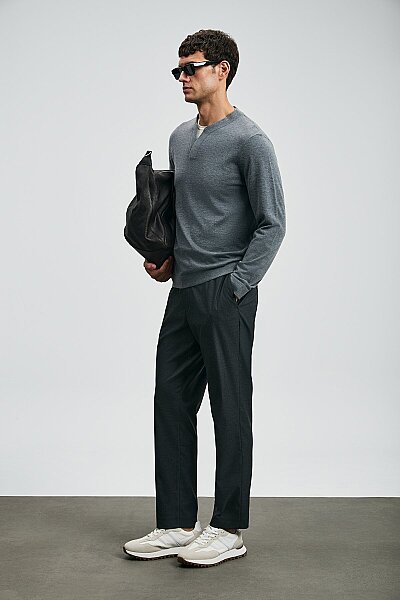 Amber Smart Erkek Chino Pantolon Slim Fit Antrasit - 3