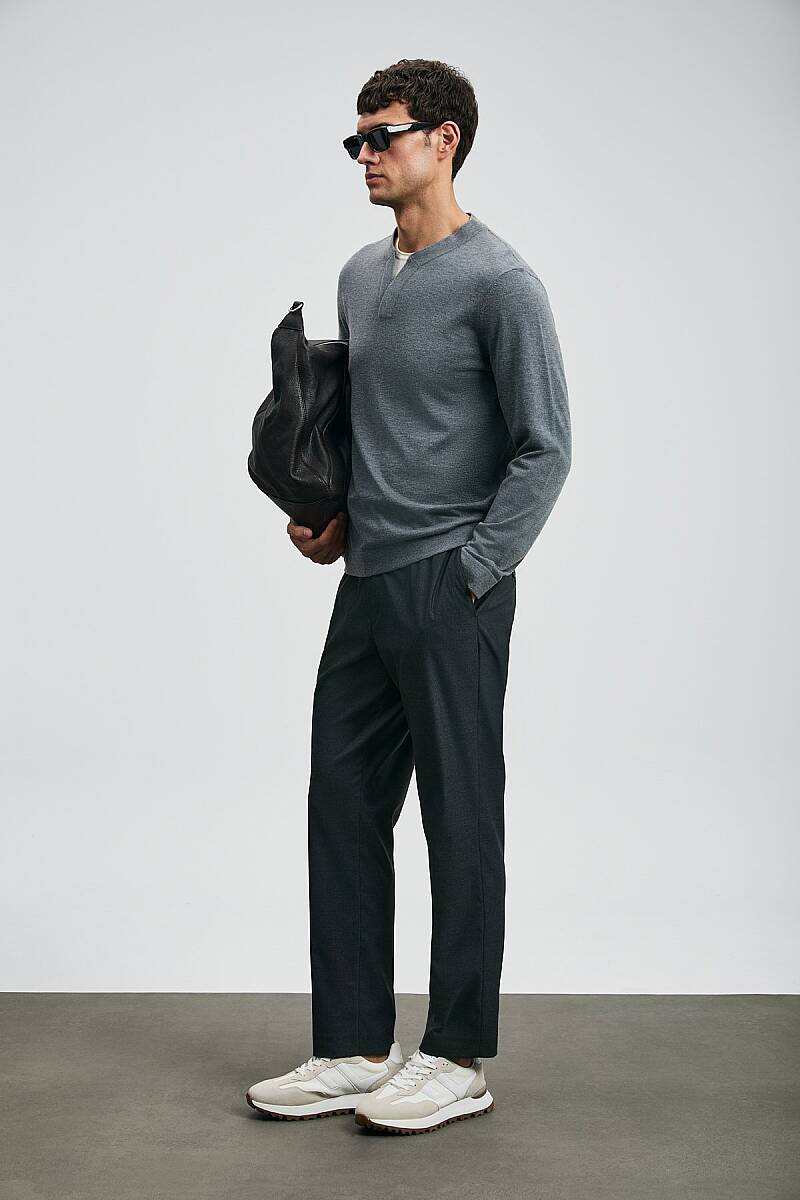 Amber Smart Erkek Chino Pantolon Slim Fit Antrasit - 3