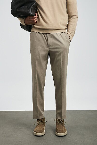 Amber Smart Erkek Chino Pantolon Slim Fit Bej - LUFIAN (1)