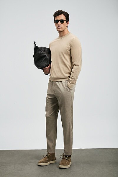 Amber Smart Erkek Chino Pantolon Slim Fit Bej - 3