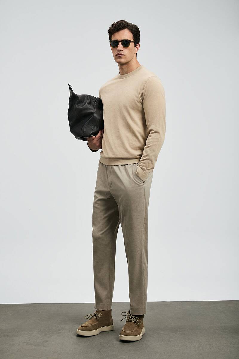 Amber Smart Erkek Chino Pantolon Slim Fit Bej - 3