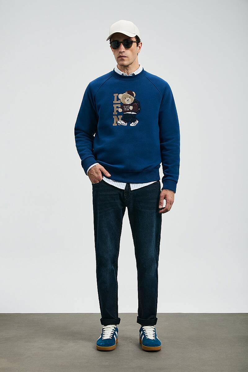 Andrea Spor Jean Erkek Pantolon Slim Fit Mavi - 5
