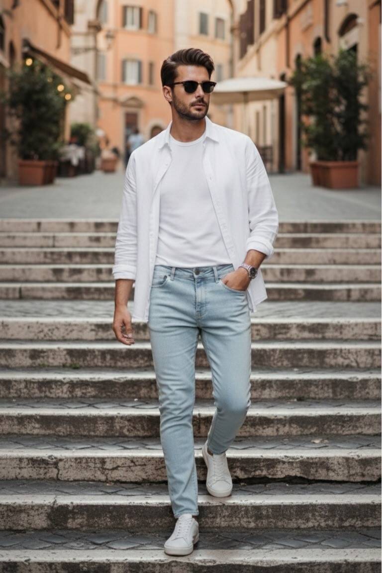 Andy Slim Fit Kot Pantolon Buz Mavisi - 1