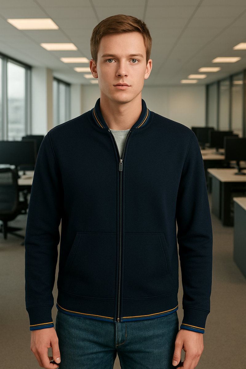 Andy Tam Fermuarlı Sweatshirt Siyah - 1