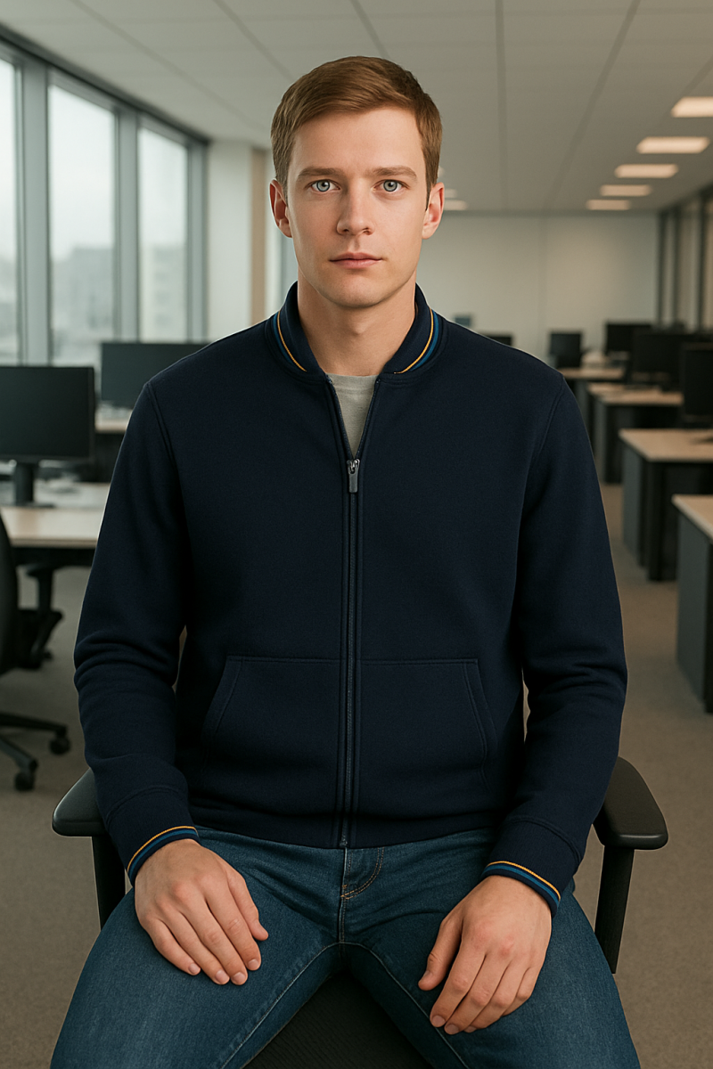 Andy Tam Fermuarlı Sweatshirt Siyah - 2