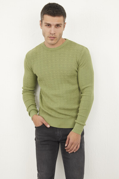 Antonio Crew Neck Men's Knitwear Sweater Green - 2