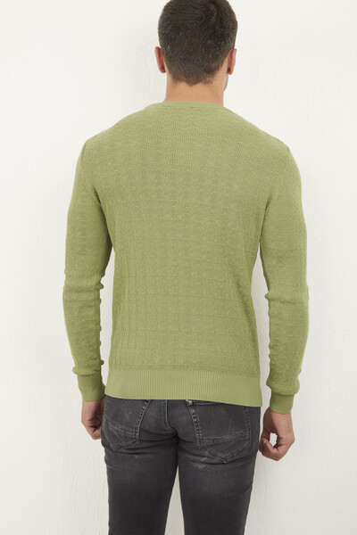 Antonio Crew Neck Men's Knitwear Sweater Green - 4