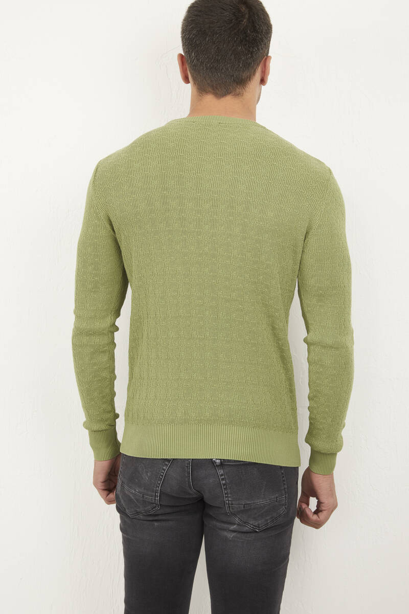 Antonio Crew Neck Men's Knitwear Sweater Green - 4