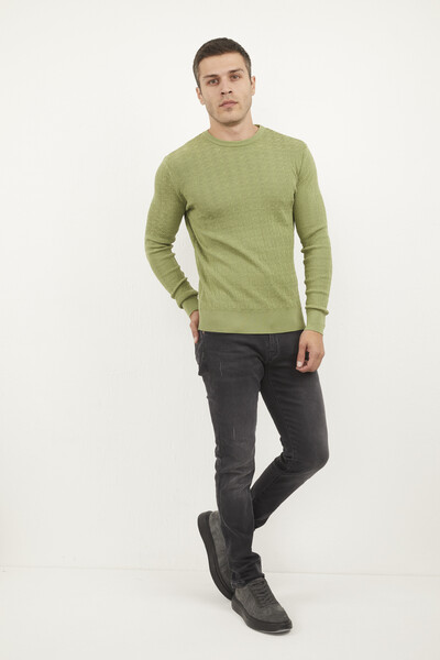Antonio Crew Neck Men's Knitwear Sweater Green - 1