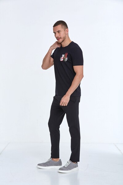 Arigate Baskılı Erkek Tişört Lacivert - 4