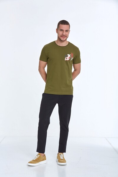 Arigate Printed Men's T-Shirt Khaki - 2