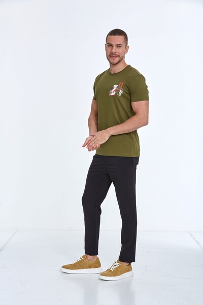 Arigate Printed Men's T-Shirt Khaki - 3