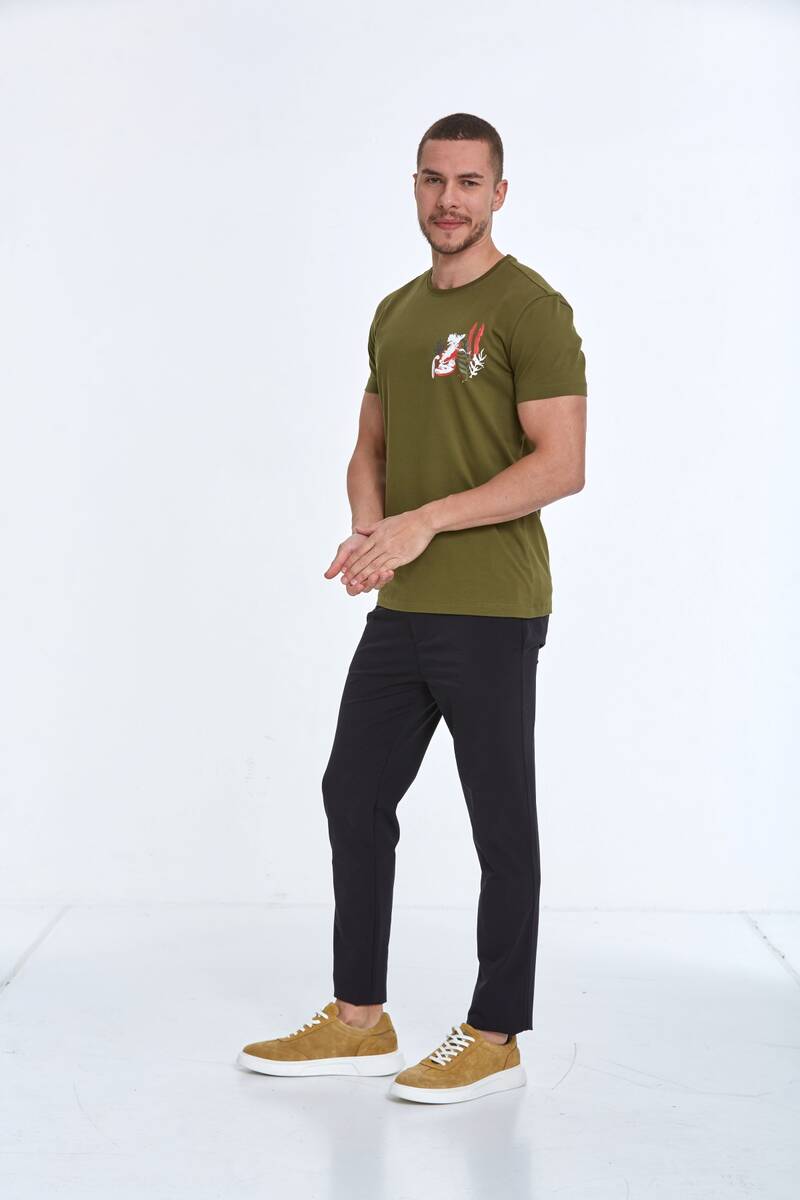 Arigate Printed Men's T-Shirt Khaki - 3