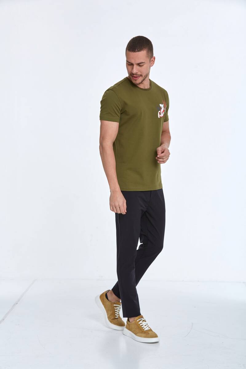 Arigate Printed Men's T-Shirt Khaki - 4