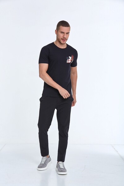 Arigate Printed Men's T-Shirt Navy Blue - 3