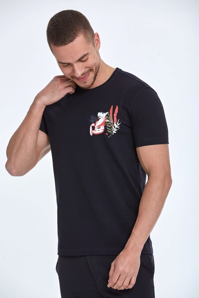 Arigate Printed Men's T-Shirt Navy Blue 
