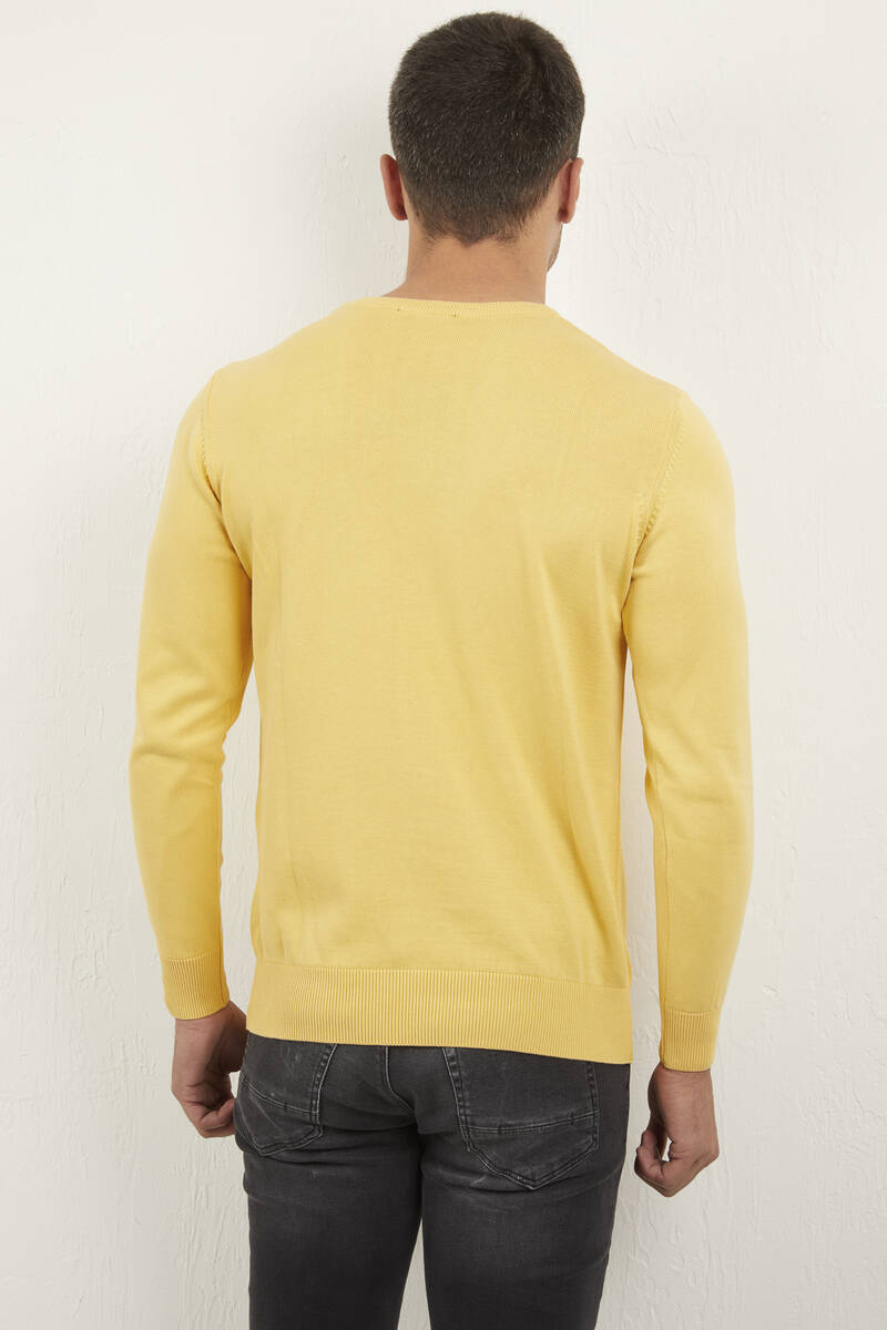 Arnaud V-Neck Men's Sweater Yellow - 4
