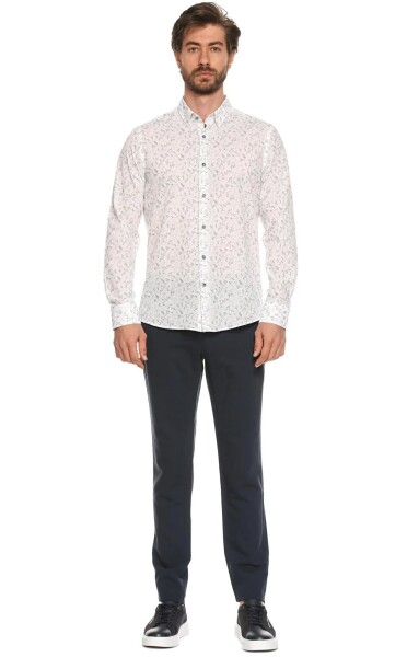 Arrigo Mikro Slim Fit Çiçek Desenli Gömlek Gold - 2