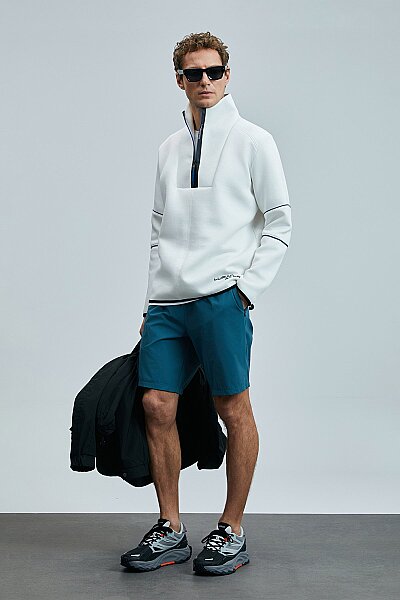 Art Erkek Sweatshirt Kırık Beyaz - LUFIAN