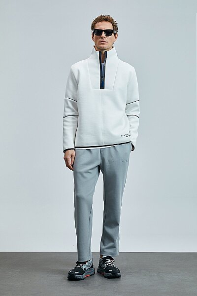 Art Erkek Sweatshirt Kırık Beyaz - 4