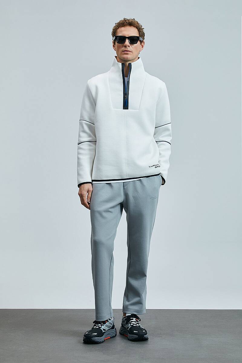 Art Erkek Sweatshirt Kırık Beyaz - 4