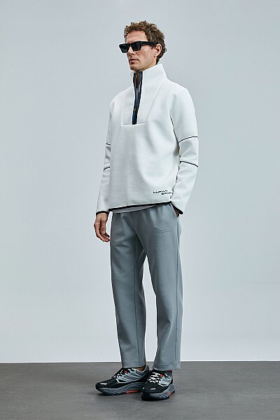 Art Erkek Sweatshirt Kırık Beyaz - 5