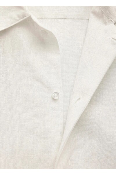 Artemis White Color Long Sleeve Pure Linen Shirt - 2