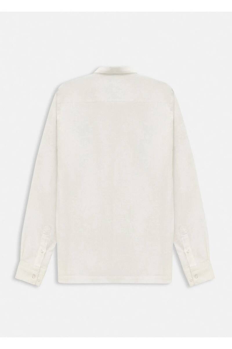 Artemis White Color Long Sleeve Pure Linen Shirt - 4