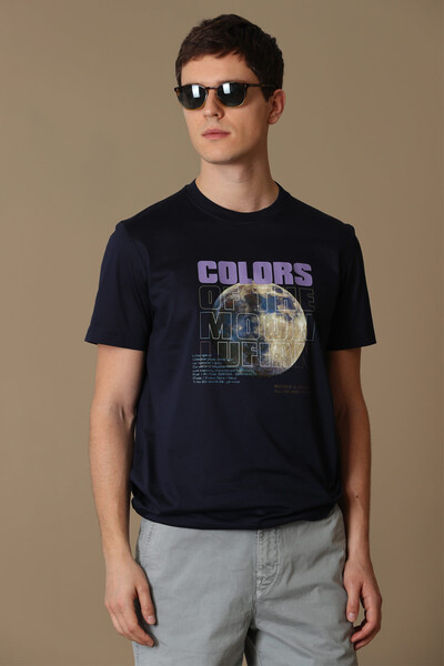 Ash Modern Graphic T-Shirt Navy Blue - 1