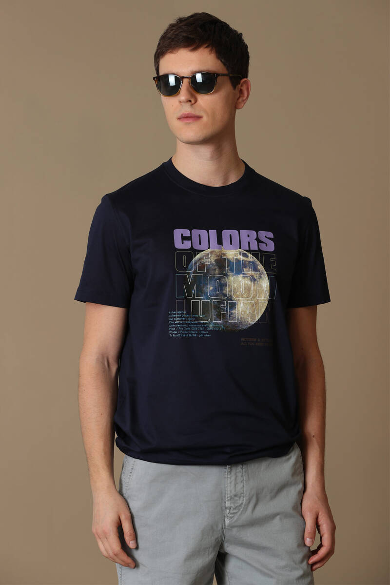 Ash Modern Graphic T-Shirt Navy Blue - 1