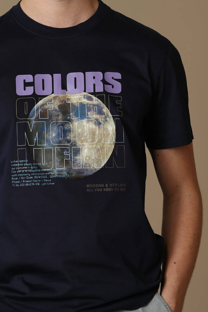 Ash Modern Graphic T-Shirt Navy Blue - 3