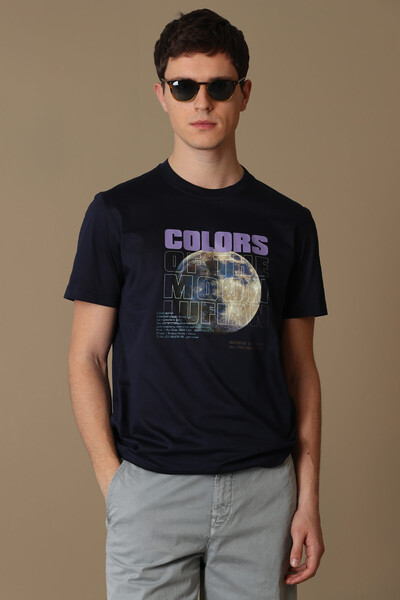 Ash Modern Graphic T-Shirt Navy Blue - 4