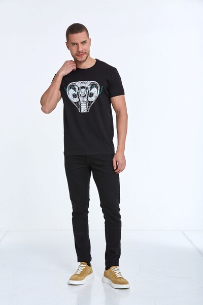 Aster Printed Men's T-Shirt Black - 4