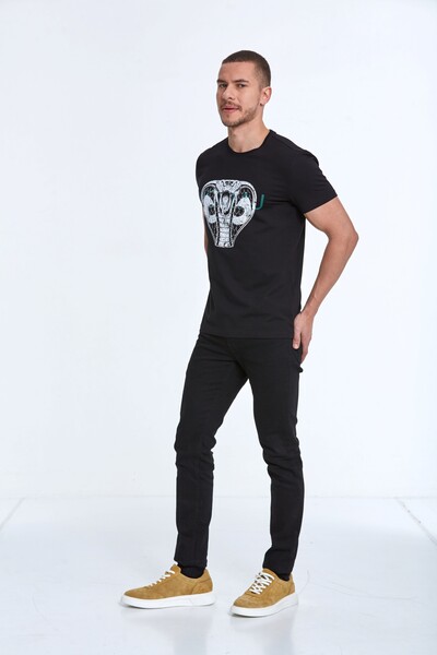 Aster Printed Men's T-Shirt Black - 3
