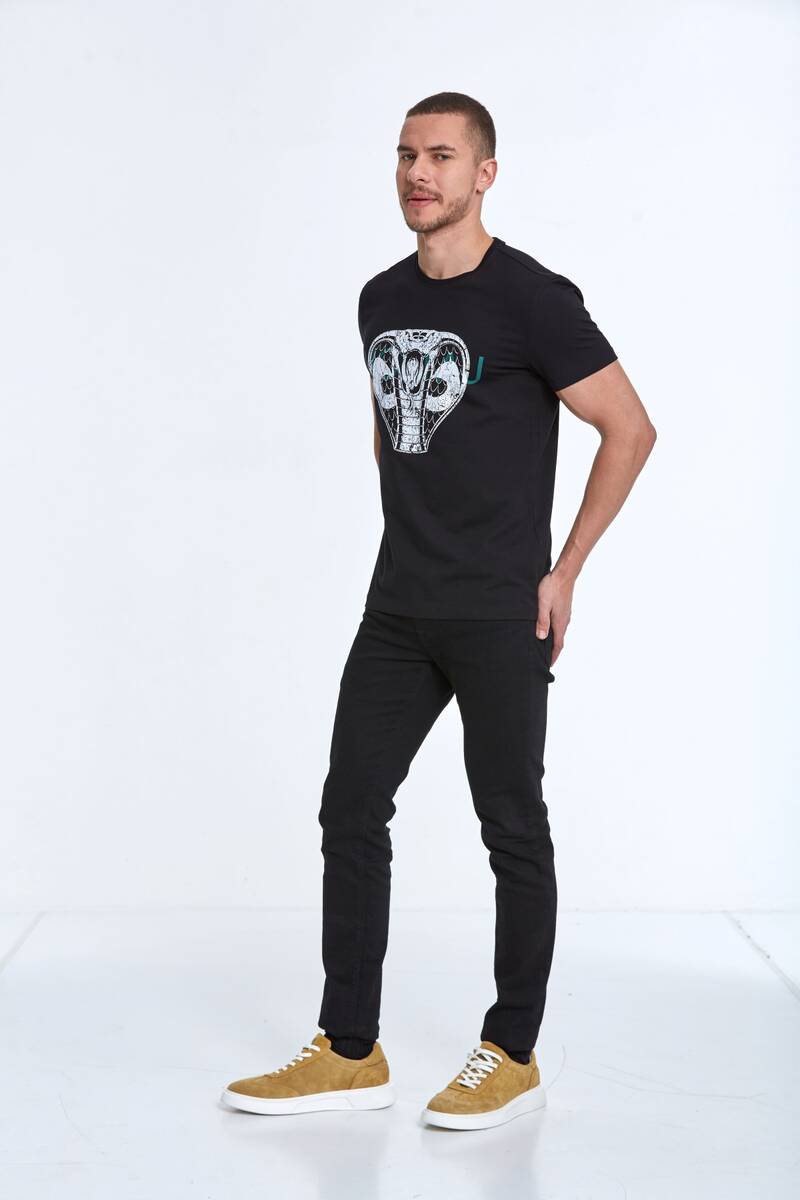 Aster Printed Men's T-Shirt Black - 3