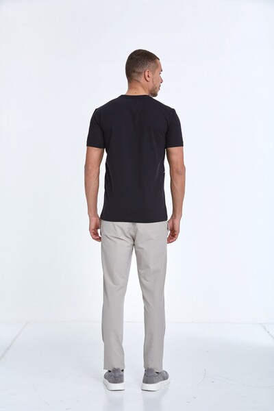 Asymmetrical Printed Cotton Crew Neck T-Shirt - 15