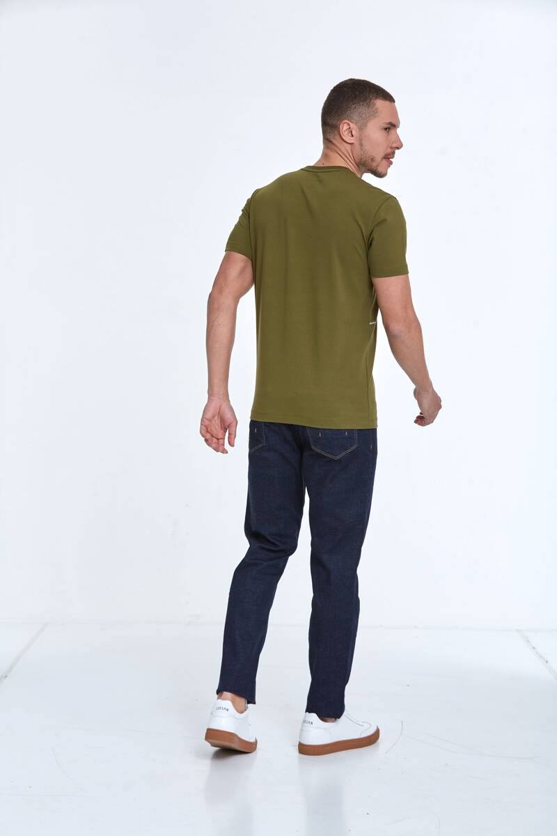 Asymmetrical Printed Cotton Crew Neck T-Shirt - 10