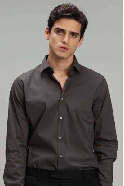 Austın Erkek Basic Gömlek Antrasit - LUFIAN