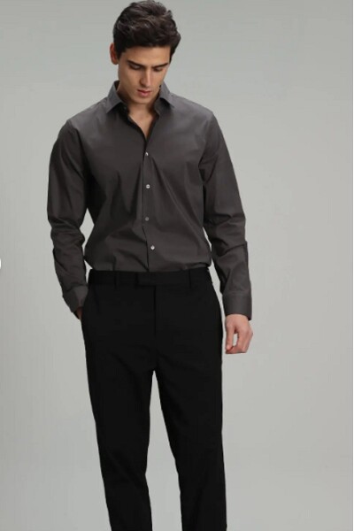 Austın Erkek Basic Gömlek Antrasit - LUFIAN (1)